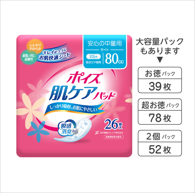 ポイズ 肌ケアパッド 安心の中量用 80cc