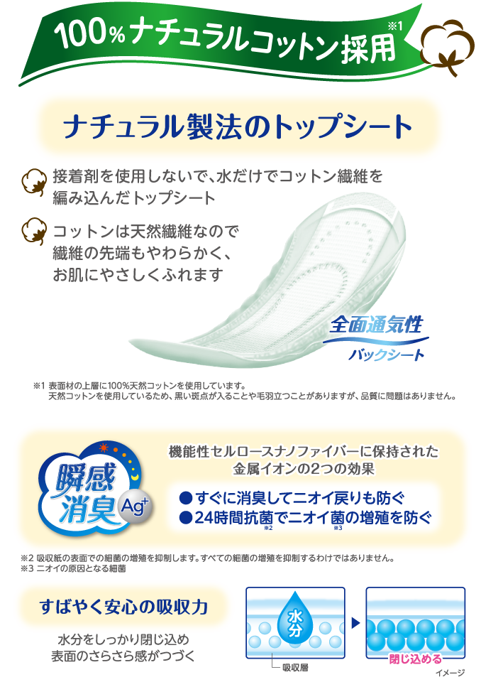 100%ナチュラルコットン採用!