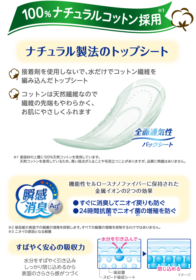 100%ナチュラルコットン採用!